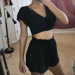 BRAND NEW AEO olive/dark green, two piece, medium